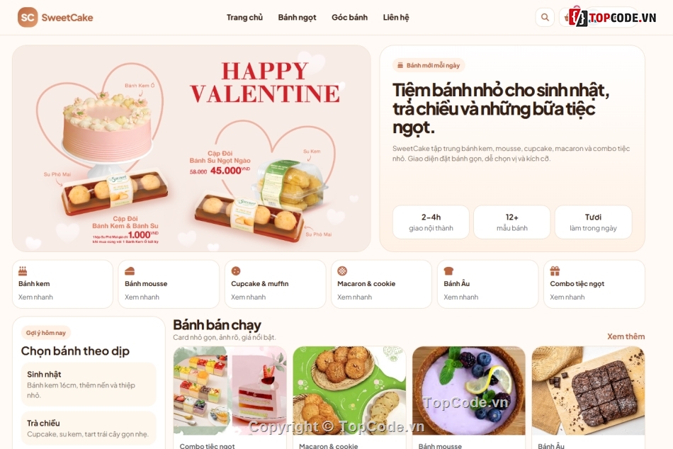 bán website,web bánh bánh,web bán online
